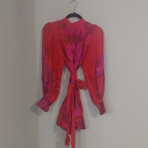 FARM Rio Red and Pink Mini Dress